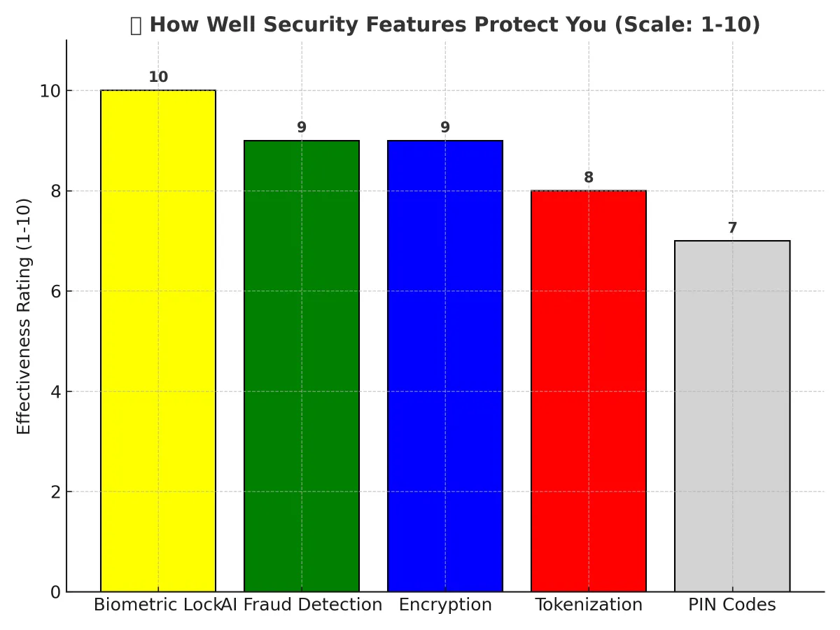 Security Features Effectiveness Rating of digital wallet platforms